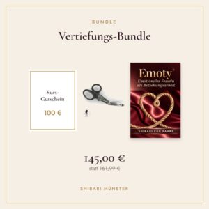 Vertiefungs-Bundle: Kurs-Gutschein, Sicherheitsschere und das Emoty-Buch