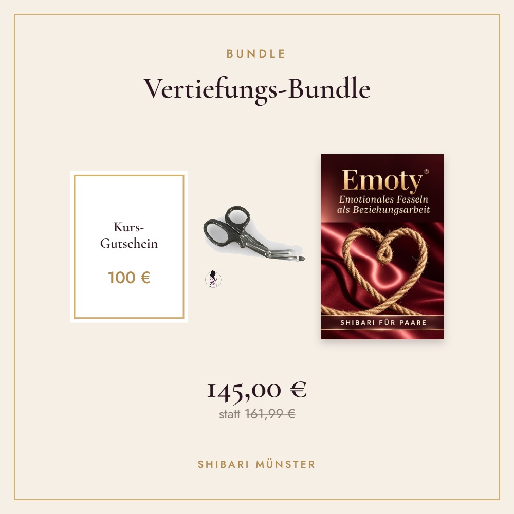 Vertiefungs-Bundle: Kurs-Gutschein, Sicherheitsschere und das Emoty-Buch