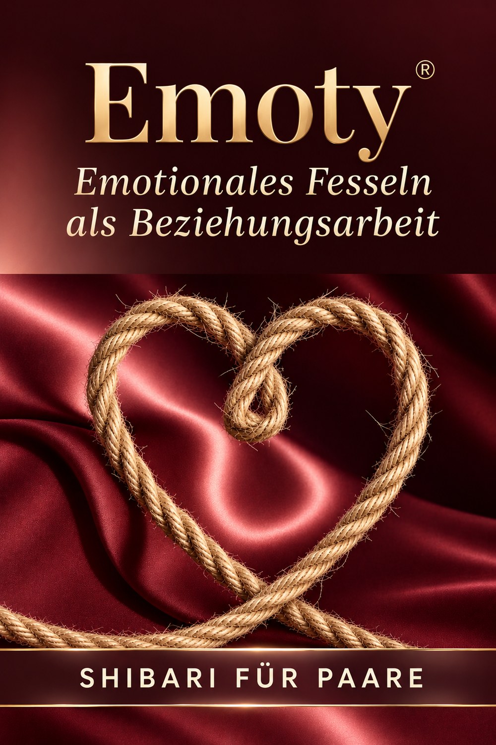 Buchcover Emoty – Emotionales Fesseln als Beziehungsarbeit, Shibari für Paare, von Hagen Alkis